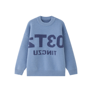 虾酱麻麻男童毛衣秋冬装2026新款男孩上衣韩系洋气字母儿童针织衫