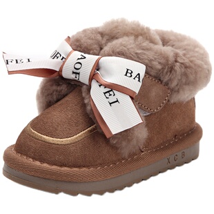 女宝宝雪地靴冬季棉鞋加绒保暖婴儿鞋冬天软底学步鞋女童男童鞋子