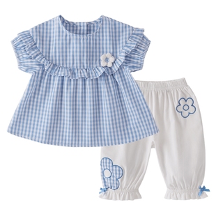 女童夏季套装宝宝纯棉短袖童装小童夏天新款洋气衣服女孩儿童夏装