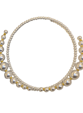 不规则交叉珍珠项链配饰