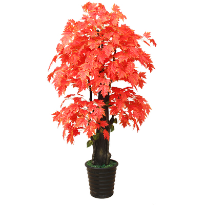 红枫树塑料摆件假盆景仿真植物