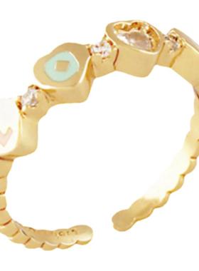 noonoofingers镀金甜美开口戒指