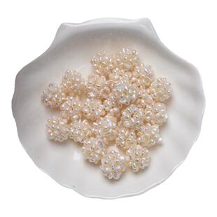 RTEP 自制ins博主韩静同款天然淡水珍珠编织小球925银针耳钉耳环