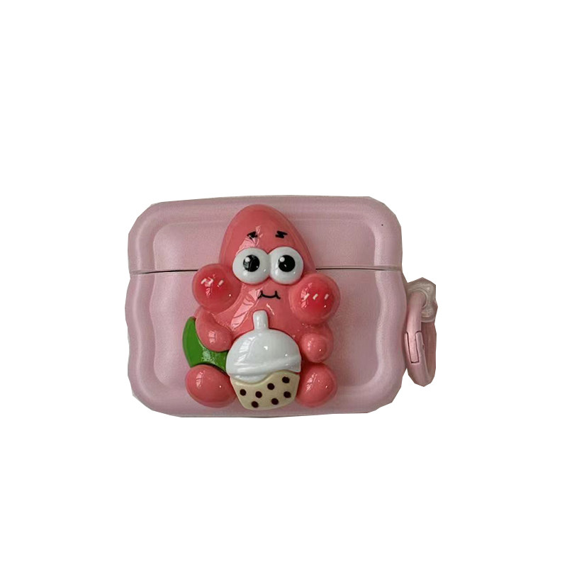 立体海绵宝宝适用AirPods1/2保护AirPods4代苹果耳机套无线蓝牙耳机壳情侣airpodspro3/2硅胶透明