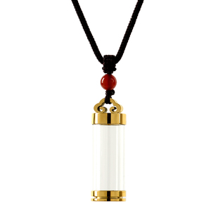 嘎乌瓶空心可打开吊坠男女金银色装朱砂放胎毛水晶瓶情侣项链刻字