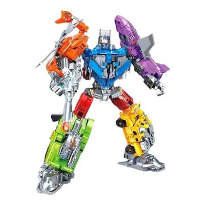 粤星动漫机器人合体积木变形玩具