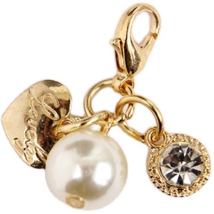 DIY耳饰品配件韩国合金简约镶钻珍珠爱心贝壳耳环材料手链挂件