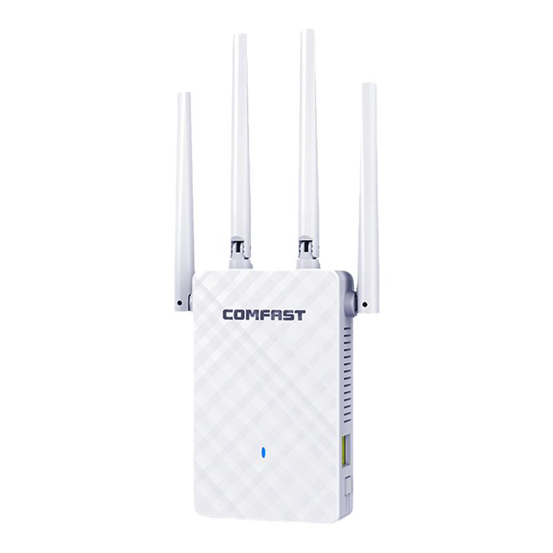COMFAST WiFi信号增强放大器路由器扩大器四天线全屋覆盖穿墙无线网中继器无线扩展器家用室内远距离高速迷你