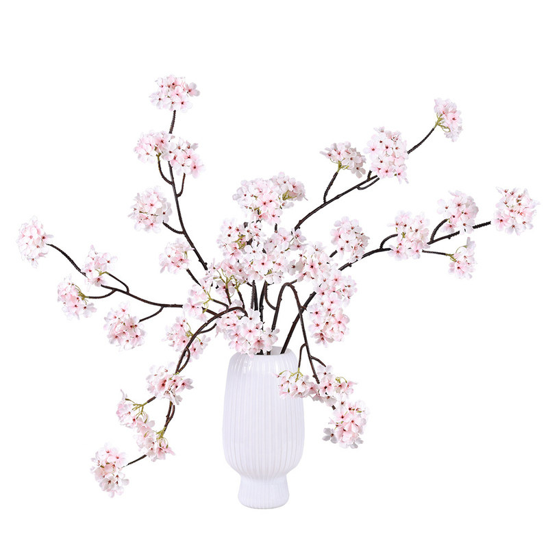 仿真梨花枝新中式禅意樱花客厅家居装饰插花花材场景摆件粉色假花