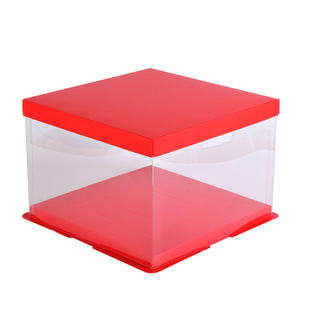 生日蛋糕盒7寸9寸11寸13寸芭比娃娃蛋糕盒包装盒透明盒定制 LOGO