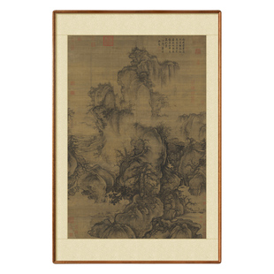 郭熙《早春图》新中式版画客厅装饰画书房玄关背景墙办公室挂画