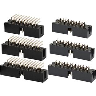 简易牛角座DC3-10p 14 16 20 30 40 50pin直针弯针JTAG插座2.54mm