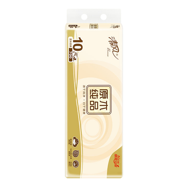 【顺买】清风原木无芯卷纸4层加厚70克10卷手纸家用厕纸卫生纸