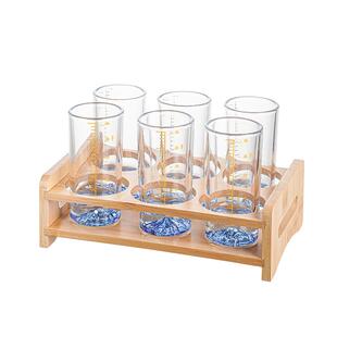 金山二两白酒杯家用套装一两小酒杯轻奢高档水晶玻璃刻度酒盅酒具