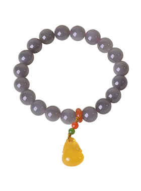 凤飞凰和田玉烟紫葫芦手链