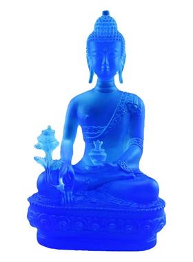 定制古法琉璃药师佛摆件琉璃