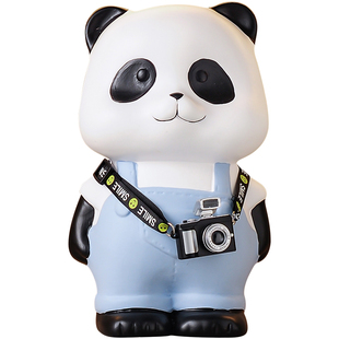 创意熊猫摆件轻奢高档客厅酒柜电视柜展示柜家居高级感小众装饰品