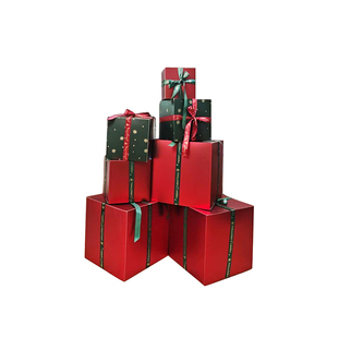 圣诞节日新年礼盒堆头装饰品礼物礼品空盒子摆件橱窗场景布置美陈
