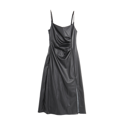 西町村屋法式金属链条开衩连衣裙