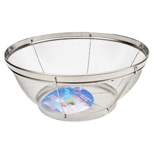 304不锈钢洗米筛圆形水果篮过滤网篮洗菜篮沥水淘米加密小孔家用