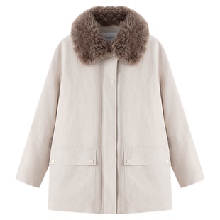 RUISHI芮时 曼城旅者 90白鸭绒羽绒服巴恩风可拆卸毛领外套女冬