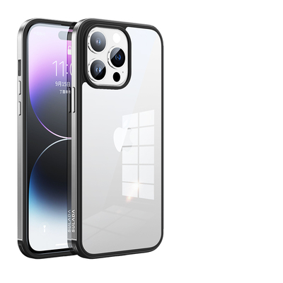 苏拉达SULADA适用苹果15ProMax手机壳金属边框iPhone14透明PC硬壳防摔防刮12新款简约高档超薄个性男女