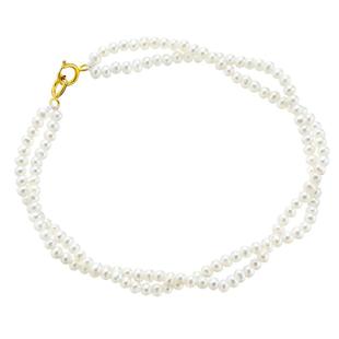 海蒂珠宝 双向奔赴2-3mm淡水珍珠手工麻花手链女18K金送女友礼物