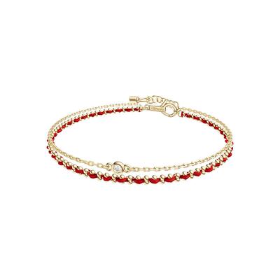 【自营】HEFANG Jewelry/何方珠宝编织红绳双层手链HFL14435710-3