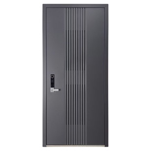 新品平开防盗门通风格栅门灰氟碳漆灰色入户门隐形加高精钢纱网门