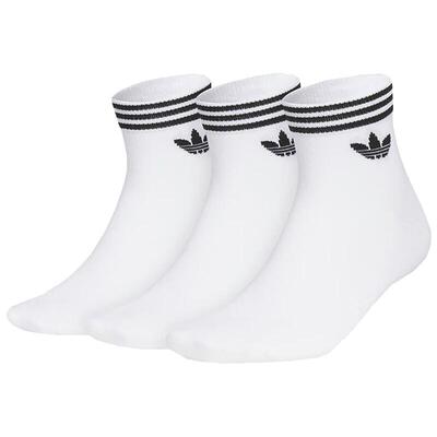 滔搏adidas Originals阿迪三叶草男女三双装简约舒适袜子JL7667