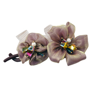 31街布艺花朵发夹扭扭夹头饰后脑勺防滑发卡马尾优雅气质盘发头饰