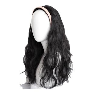 懒人发箍假发一体女 网红时尚羊毛卷长发半头套中长卷发全头发套