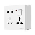 86型明装墙壁带开关面板多孔16A家用墙式十孔一开八孔插座1开8孔