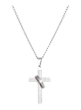 snuofo钛钢十字架男女项链