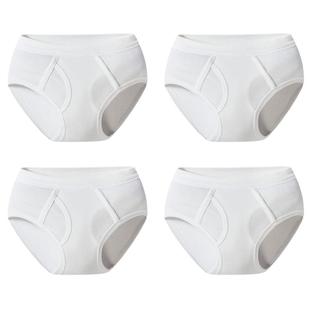 [4条装]三枪儿童纯棉男童三平角内裤100%棉全棉白蓝色透气A类裤头