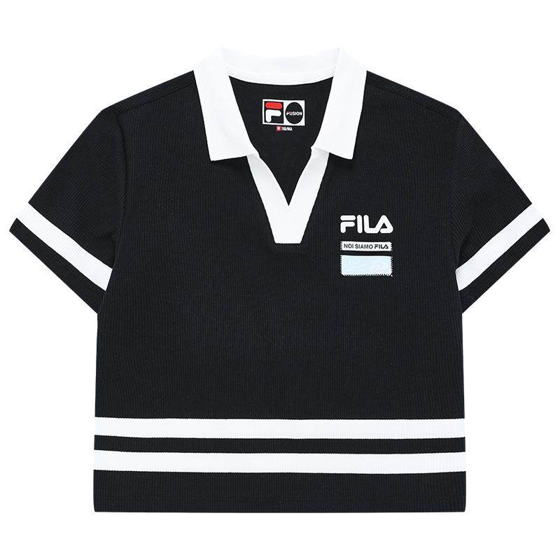 【欧阳娜娜同款】FILA FUSION斐乐潮牌女子POLO2022新款网球上衣