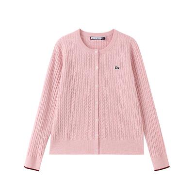 ELLEActive绵羊毛绞花针织衫