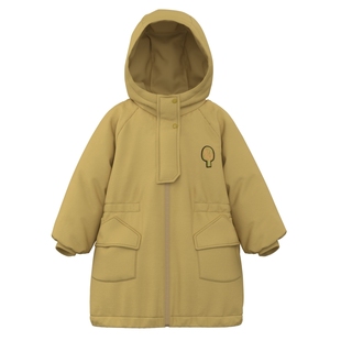 【新品】papa爬爬冬季儿童棉服外套加厚男女童中长款风衣棉袄保暖
