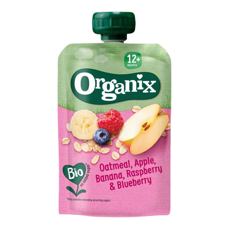 Organix 燕麦苹果香蕉覆盆子和蓝莓果蓉多种水果混合口味香港进口
