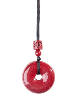 天然紫金砂宝宝平安扣护身吊坠