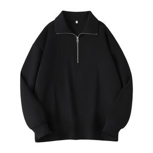 唐狮官方翻领卫衣女2026新款春季美式学院风宽松半开领外套上衣VC