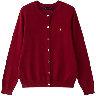 POLOWALK百搭圆领针织开衫外套女