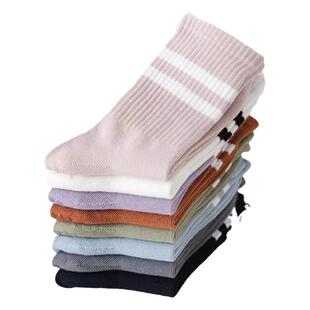 室内健身袜运动瑜伽袜子女中筒袜春秋袜跳操透气防滑硅胶袜