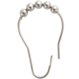 浴帘挂钩环欧式清新滑顺花生卡圈型五滚珠活扣三色可选浴帘环挂环