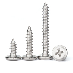 304不锈钢十字大平头自攻螺丝钉倒边圆头家具斜边木螺丝M3M4M5M6