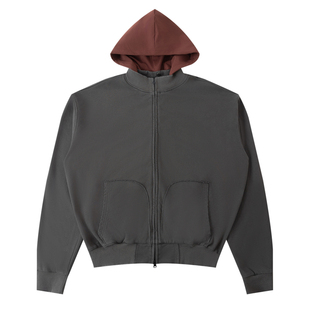 SVOLCIMA 秋冬重磅可拆帽子卫衣夹克男女同款短款双拉链开衫外套