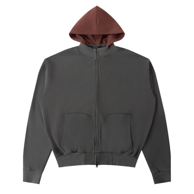 男女同款秋冬可拆帽子重磅双拉链