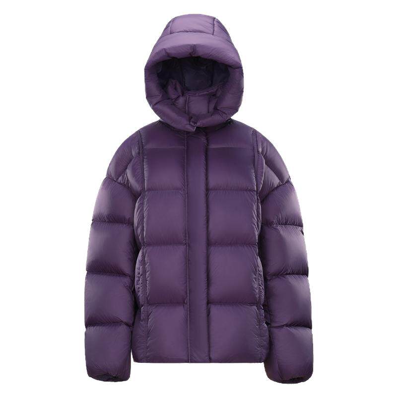 骆驼女装紫色羽绒服加厚冬季2025新款保暖防寒面包服羽绒外套