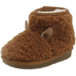 TOPSTAR儿童雪地靴防水皮毛一体软底保暖冬季儿童鞋加绒加厚