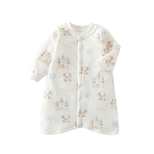 婴儿睡袋秋冬夹棉睡衣10个月宝宝婴幼儿a类衣服冬装睡袍防踢被冬9